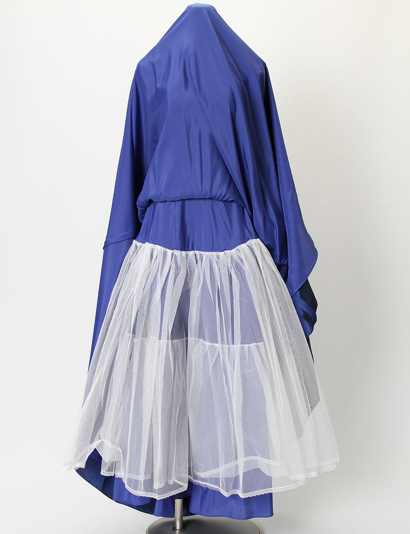 TWEED DRESS(ツイードドレス)のブルーネイビーロングドレス・タフタ｜TH1432-BLNYのスカートパニエ画像です。
