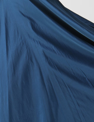 TWEED DRESS(ツイードドレス)のディープブルーロングドレス・タフタ｜TH1432-DBLのスカート生地拡大画像です。