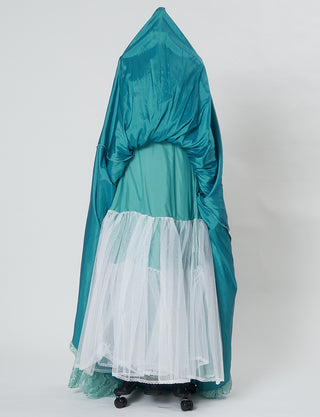 TWEED DRESS(ツイードドレス)のアクアミントロングドレス・チュール｜TH1454-AMTのスカートパニエ画像です。