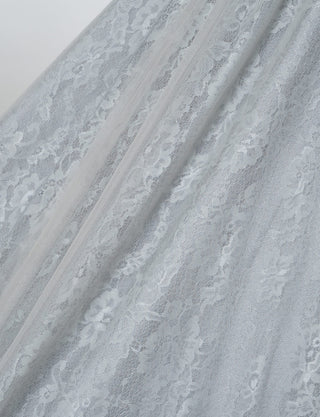 TWEED DRESS(ツイードドレス)のペールグレーロングドレス・チュール｜TH1454-PGYのスカート裾拡大画像です。