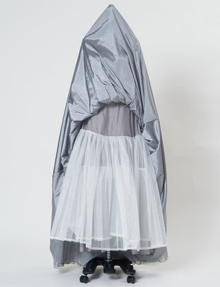 TWEED DRESS(ツイードドレス)のペールグレーロングドレス・チュール｜TH1454-PGYのスカートパニエ画像です。