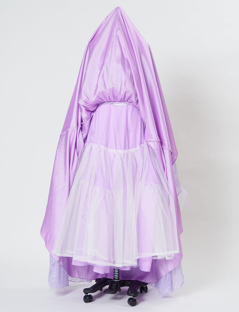 TWEED DRESS(ツイードドレス)のペールラベンダーロングドレス・チュール｜TH1454-PLVのスカートパニエ画像です。
