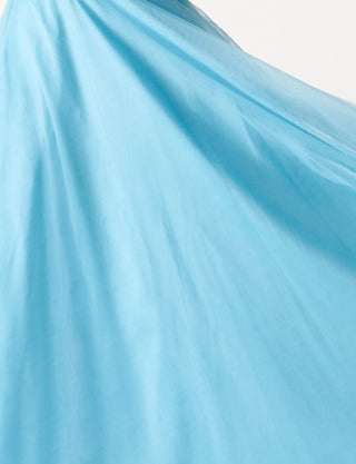 TWEED DRESS(ツイードドレス)のアイスブルーロングドレス・チュール｜TM1602-IBLのスカート生地拡大画像です。