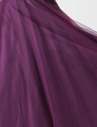 TWEED DRESS(ツイードドレス)のプラムロングドレス・チュール｜TM1602-PMのスカート生地拡大画像です。