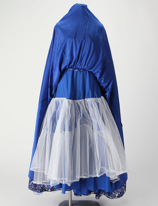 TWEED DRESS(ツイードドレス)のロイヤルブルーロングドレス・チュール｜TM1612-RBLのスカートパニエ画像です。