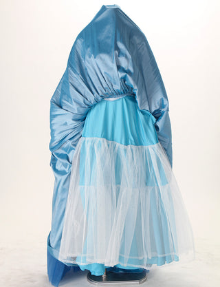 TWEED DRESS(ツイードドレス)のスカイブルーロングドレス・チュール｜TM1614-SBLのスカートパニエ画像です。