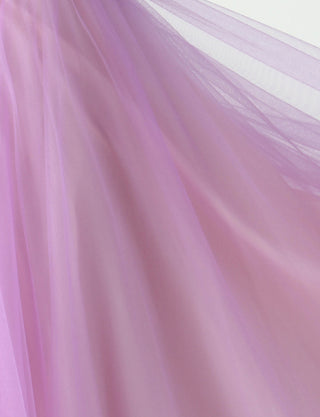 TWEED DRESS(ツイードドレス)のピンキーパープルロングドレス・チュール｜TM1619-PPEのスカート生地拡大画像です。