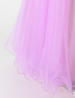 TWEED DRESS(ツイードドレス)のピンキーパープルロングドレス・チュール｜TM1619-PPEのスカート裾拡大画像です。