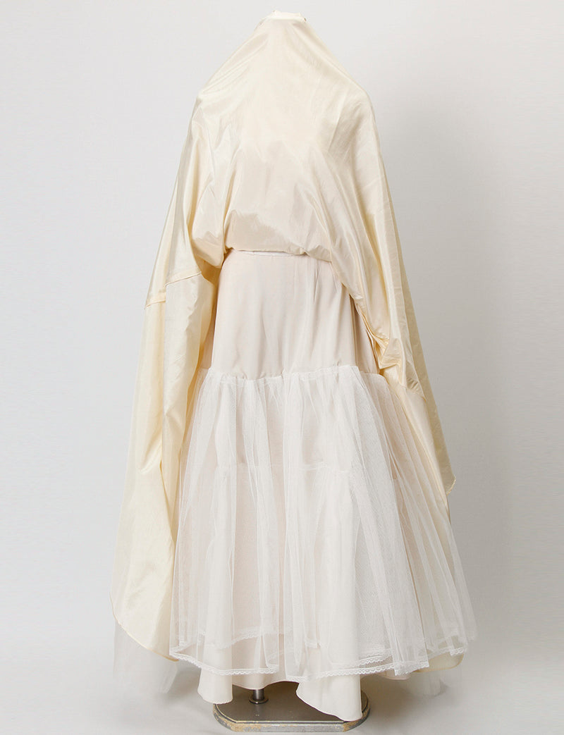TWEED DRESS(ツイードドレス)のペールベージュロングドレス・チュール｜TM1628-PBEのスカートパニエ画像です。