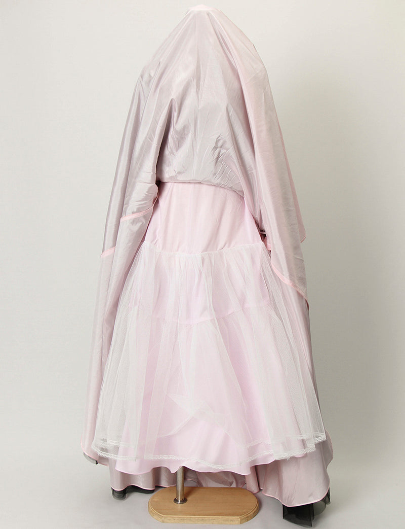 TWEED DRESS(ツイードドレス)のピンク×ブラックロングドレス・チュール｜TM1628-PKBKのスカートパニエ画像です。