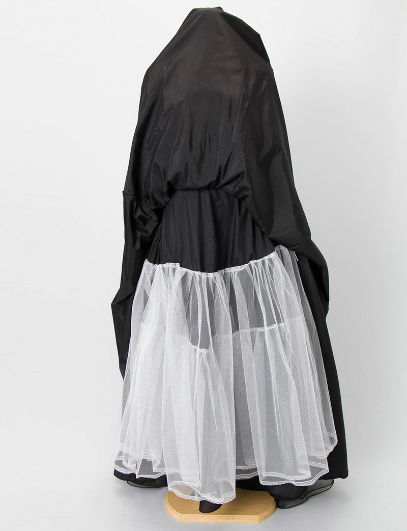TWEED DRESS(ツイードドレス)のホワイト×ブラックロングドレス・チュール｜TM1628-WTBKのスカートパニエ画像です。