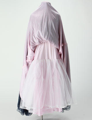 TWEED DRESS(ツイードドレス)のネイビー×ピンクロングドレス・チュール｜TM1658-NYPKのスカートパニエ画像です。