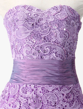 TWEED DRESS(ツイードドレス)のピンキーパープルロングドレス・チュール｜TM1659-PPEのトルソー上半身正面画像です。