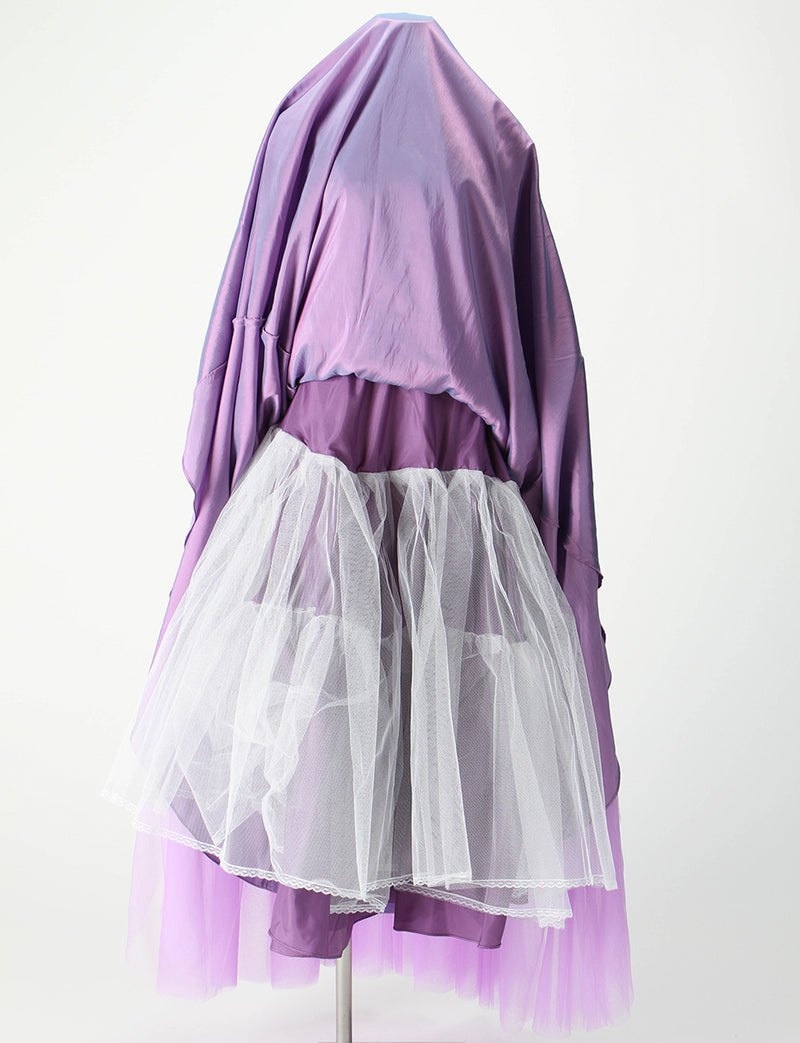 TWEED DRESS(ツイードドレス)のピンキーパープルロングドレス・チュール｜TM1659-PPEのスカートパニエ画像です。