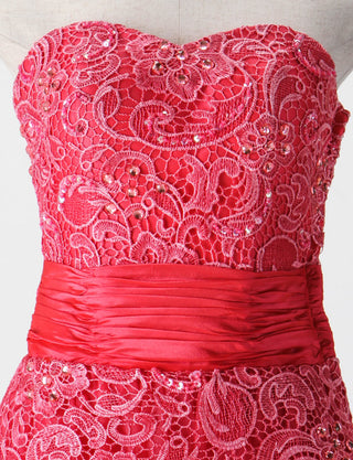 TWEED DRESS(ツイードドレス)のルージュピンクロングドレス・チュール｜TM1659-RPKのトルソー上半身正面画像です。
