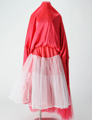 TWEED DRESS(ツイードドレス)のルージュピンクロングドレス・チュール｜TM1659-RPKのスカートパニエ画像です。