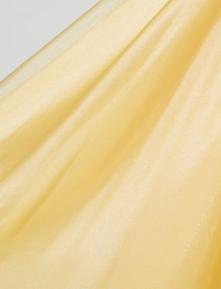 TWEED DRESS(ツイードドレス)のクロームイエローロングドレス・オーガンジー｜TM1675-CYWのスカート生地拡大画像です。