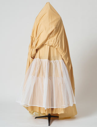TWEED DRESS(ツイードドレス)のクロームイエローロングドレス・オーガンジー｜TM1675-CYWのスカートパニエ画像です。