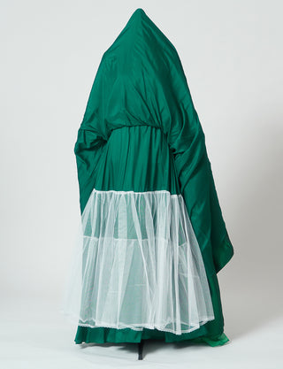 TWEED DRESS(ツイードドレス)のグリーンロングドレス・オーガンジー｜TM1675-GNのスカートパニエ画像です。