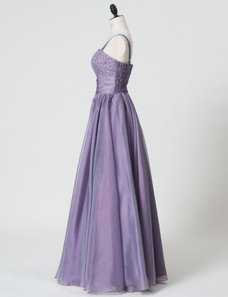 TWEED DRESS(ツイードドレス)のパープルレインロングドレス・オーガンジー｜TM1675-PERNのトルソー全身側面画像です。