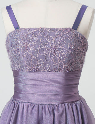 TWEED DRESS(ツイードドレス)のパープルレインロングドレス・オーガンジー｜TM1675-PERNのトルソー上半身正面画像です。