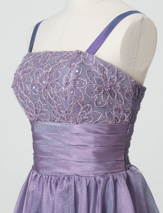 TWEED DRESS(ツイードドレス)のパープルレインロングドレス・オーガンジー｜TM1675-PERNのトルソー上半身斜め画像です。