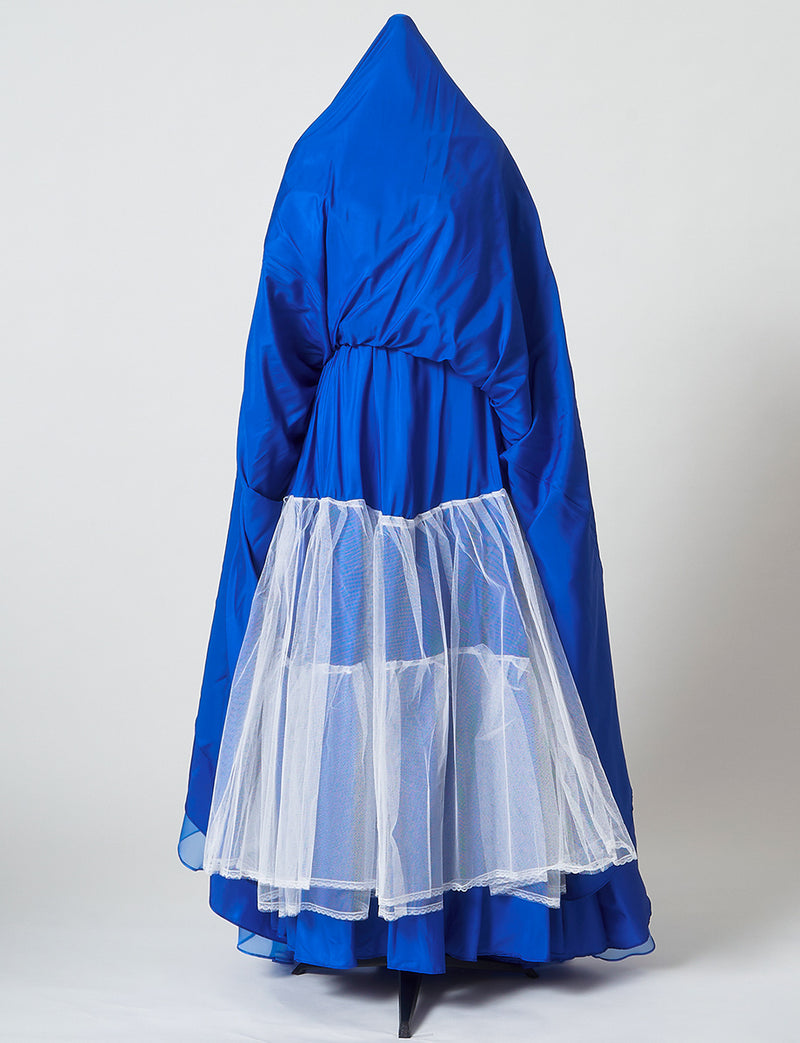 TWEED DRESS(ツイードドレス)のロイヤルブルーロングドレス・オーガンジー｜TM1675-RBLのスカートパニエ画像です。