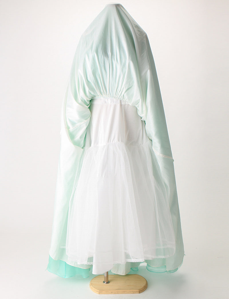 TWEED DRESS(ツイードドレス)のターコイズロングドレス・オーガンジー｜TM1687-TQのスカートパニエ画像です。