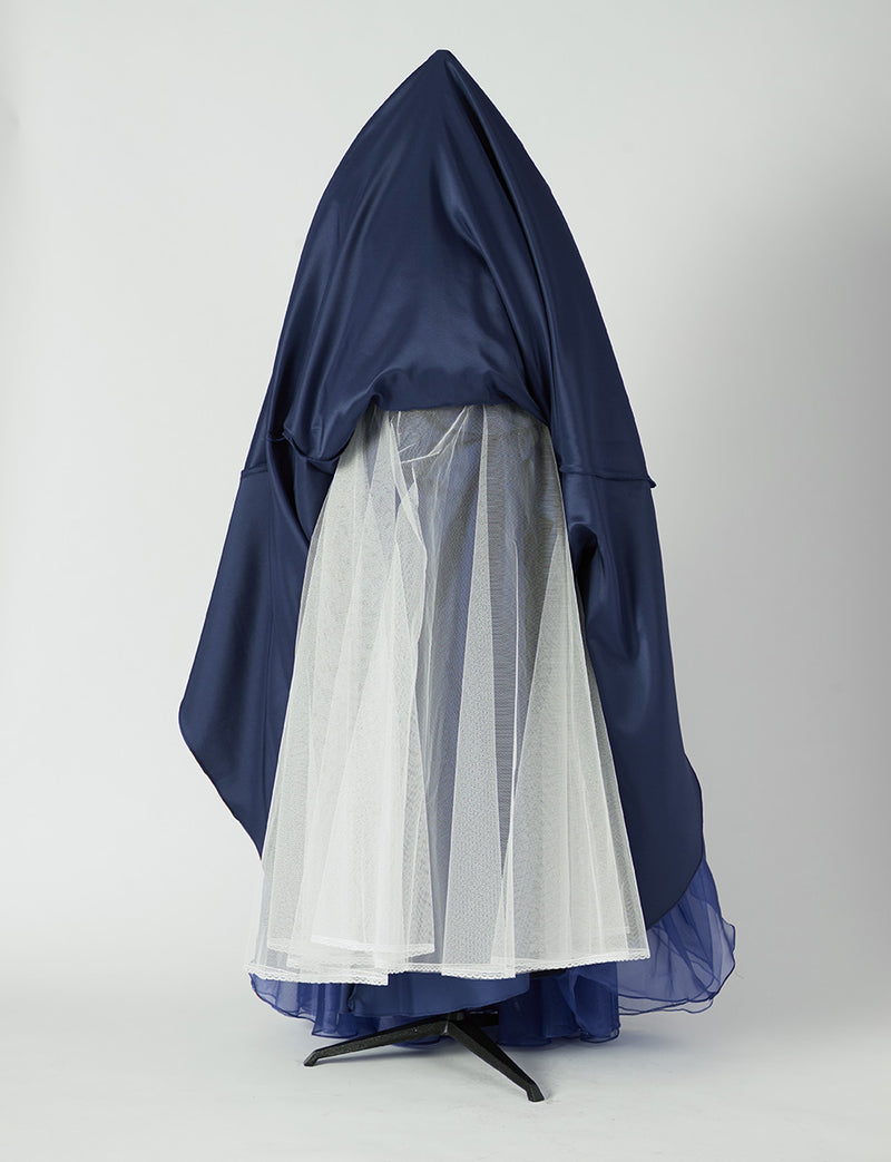 TWEED DRESS(ツイードドレス)のダークネイビーロングドレス・チュール｜TN2001-DNYのスカートパニエ画像です。