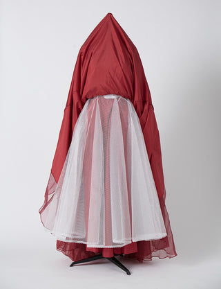 TWEED DRESS(ツイードドレス)のダークスカーレットロングドレス・チュール｜TN2002-DSのスカートパニエ画像です。