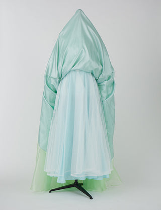 TWEED DRESS(ツイードドレス)のペールミントロングドレス・チュール｜TN2002-PMTのスカートパニエ画像です。