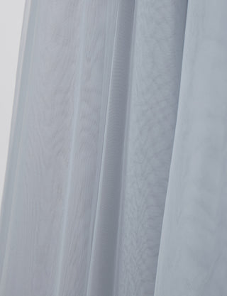TWEED DRESS(ツイードドレス)のシルバーグレーロングドレス・チュール｜TN2002-SGYのスカート生地拡大画像です。