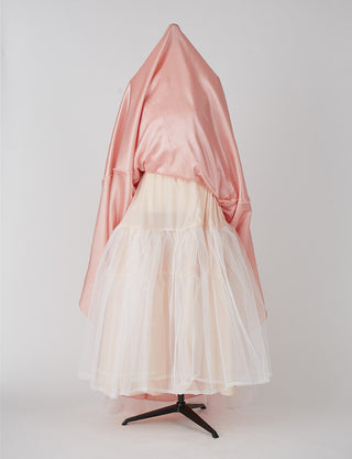 TWEED DRESS(ツイードドレス)のサーモンピンクロングドレス・グラデーションチュール｜TN2004-SAPKのスカートパニエ画像です。