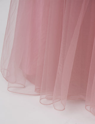TWEED DRESS(ツイードドレス)のワインレッドロングドレス・チュール｜TN2005-WRDのスカート裾拡大画像です。