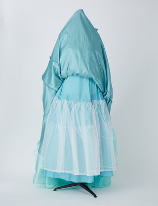 TWEED DRESS(ツイードドレス)のペールグリーンロングドレス・チュール｜TN2006-PGNのスカートパニエ画像です。