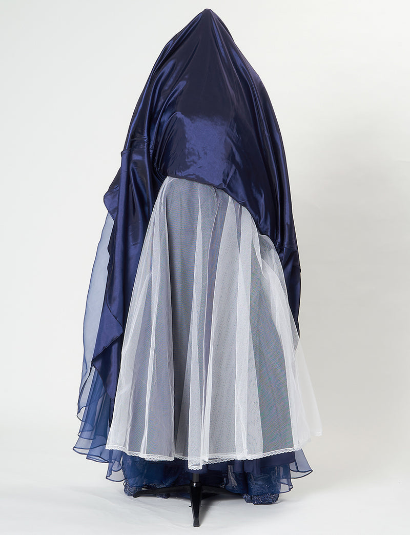 TWEED DRESS(ツイードドレス)のダークネイビーロングドレス・チュール｜TN2008-DNYのスカートパニエ画像です。