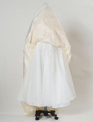 TWEED DRESS(ツイードドレス)のシャンパンゴールドロングドレス・チュール｜TN2009-CGDのスカートパニエ画像です。