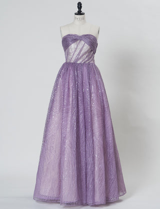 TWEED DRESS(ツイードドレス)のパープルレインロングドレス・チュール｜TN2009-PERNのトルソー全身正面画像です。