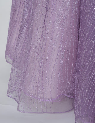TWEED DRESS(ツイードドレス)のパープルレインロングドレス・チュール｜TN2009-PERNのスカート裾拡大画像です。
