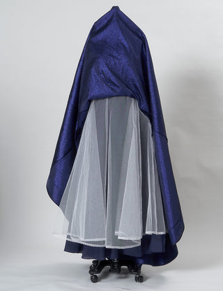 TWEED DRESS(ツイードドレス)のダークネイビーロングドレス・ジャガード｜TN2011-DNYのスカートパニエ画像です。
