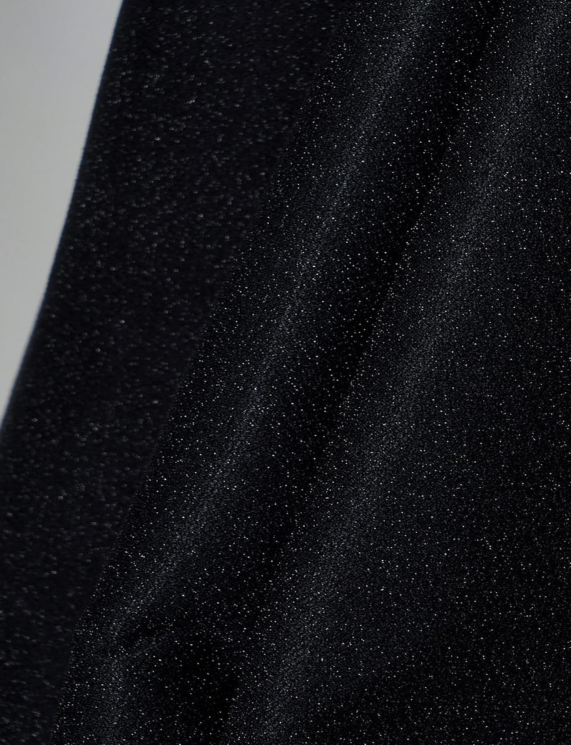 TWEED DRESS(ツイードドレス)のブラックロングドレス・グリッター生地｜TN2013-BKのスカート生地拡大画像です。