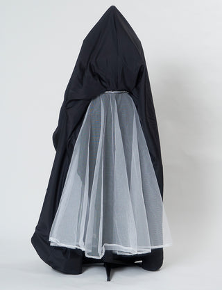 TWEED DRESS(ツイードドレス)のブラックロングドレス・グリッター生地｜TN2013-BKのスカートパニエ画像です。