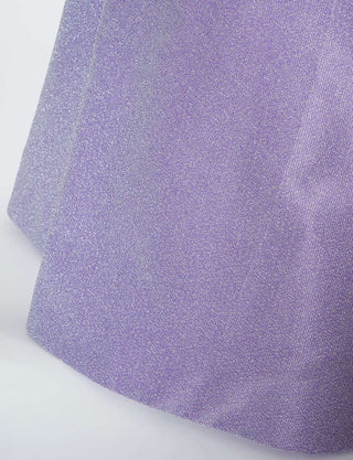 TWEED DRESS(ツイードドレス)のパープルグレーロングドレス・グリッター生地｜TN2013-PEGYのスカート裾拡大画像です。