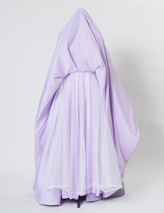TWEED DRESS(ツイードドレス)のパープルグレーロングドレス・グリッター生地｜TN2013-PEGYのスカートパニエ画像です。