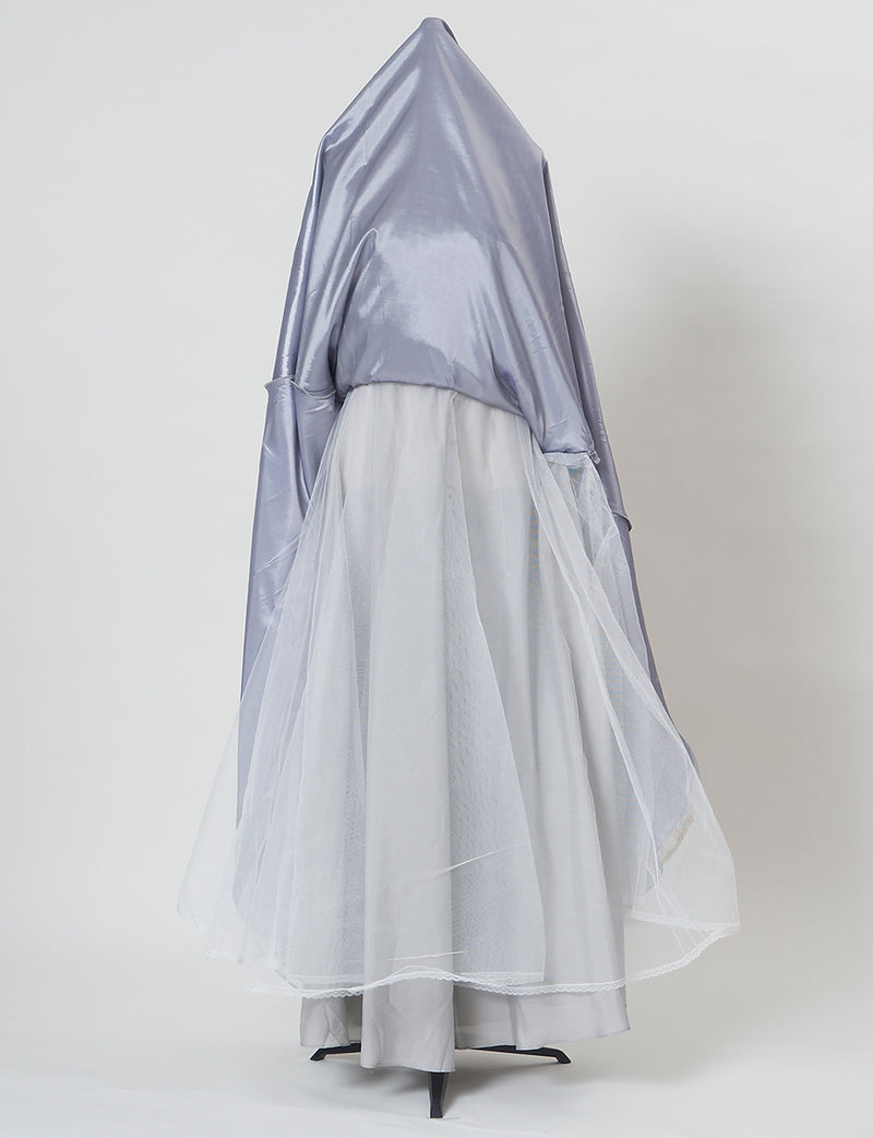 TWEED DRESS(ツイードドレス)のダークグレーロングドレス・チュール｜TN2015-DGYのスカートパニエ画像です。