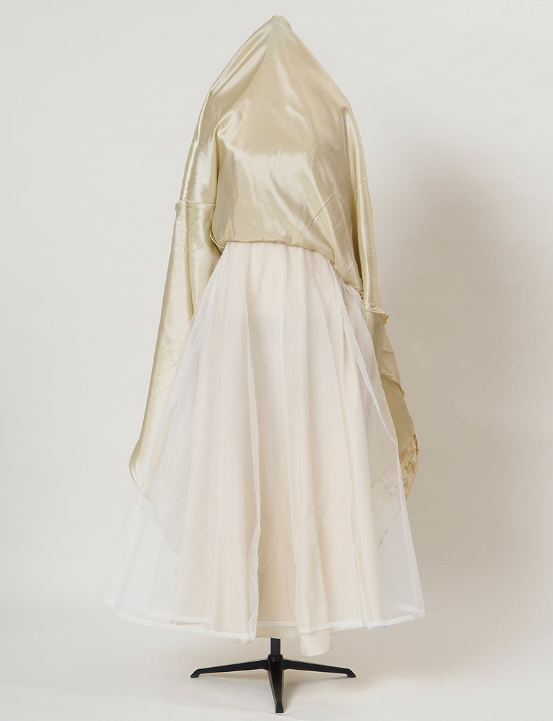 TWEED DRESS(ツイードドレス)のゴールドロングドレス・チュール｜TN2015-GDのスカートパニエ画像です。