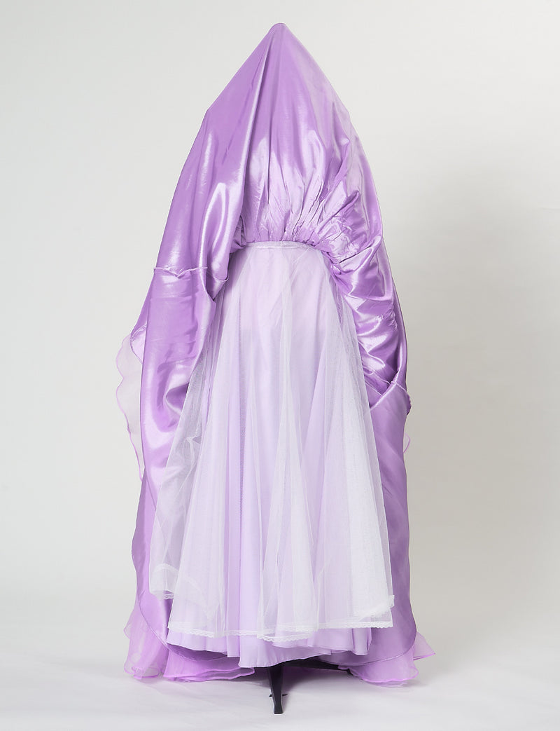 TWEED DRESS(ツイードドレス)のラベンダーロングドレス・チュール｜TN2019-LVのスカートパニエ画像です。