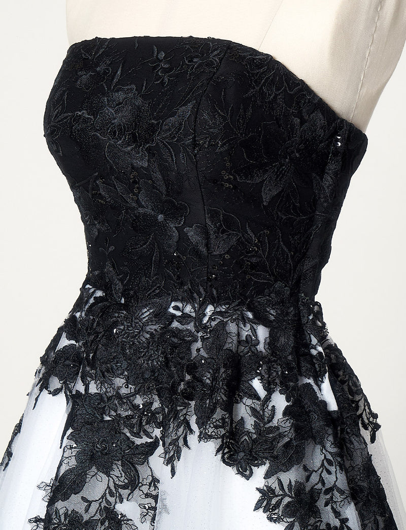 TWEED DRESS(ツイードドレス)のホワイトロングドレス・チュール｜TN2020-WTのトルソー上半身斜め画像です。