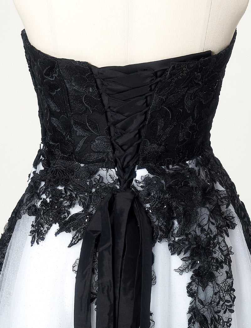 TWEED DRESS(ツイードドレス)のホワイトロングドレス・チュール｜TN2020-WTのトルソー上半身背面画像です。