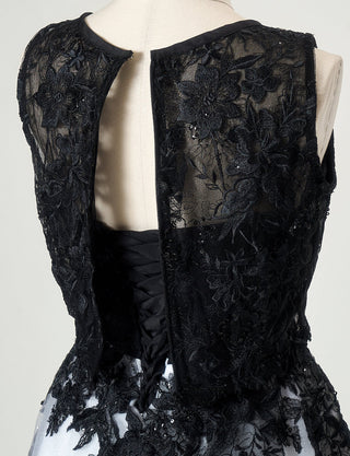 TWEED DRESS(ツイードドレス)のホワイトロングドレス・チュール｜TN2020-WTのボレロ背面着脱用ファスナー画像です。